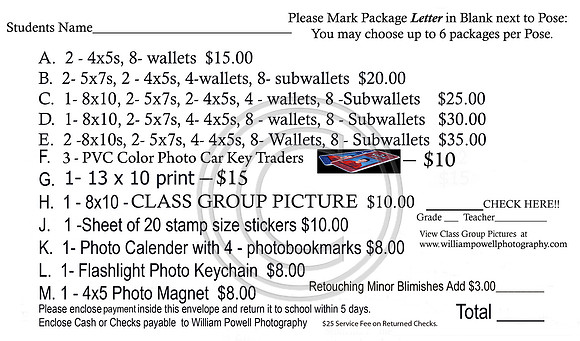 Bayou class school pic order form 2013