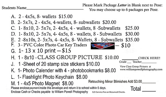 Bayou class school pic order form 2013